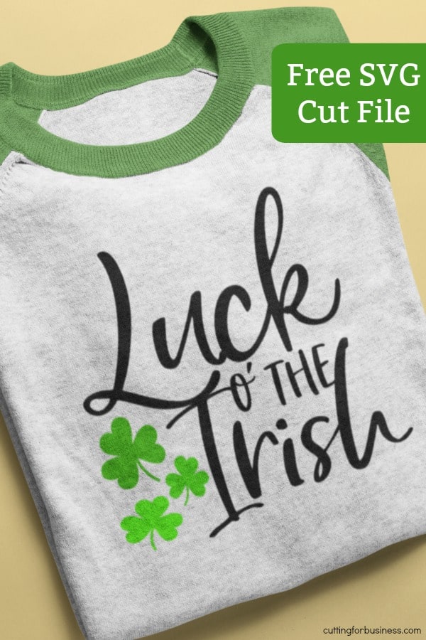 Free Commercial Use Luck 'o the Irish St. Patrick's Day SVG cut file for Silhouette Portrait or Cameo and Cricut Explore or Maker - by cuttingforbusiness.com
