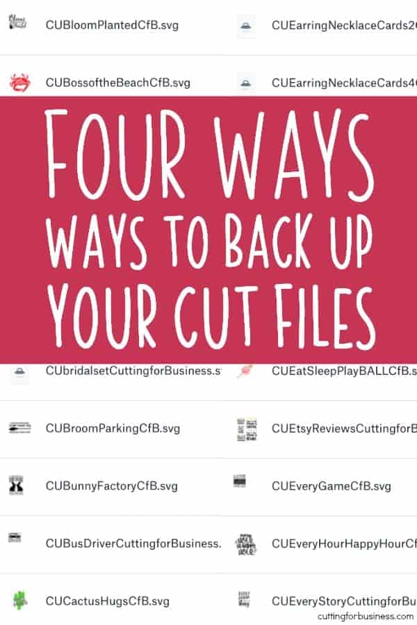 Four Ways to Backup Your Silhouette or Cricut Cut Files - Portrait or Cameo and Explore or Maker - by cuttingforbusiness.com