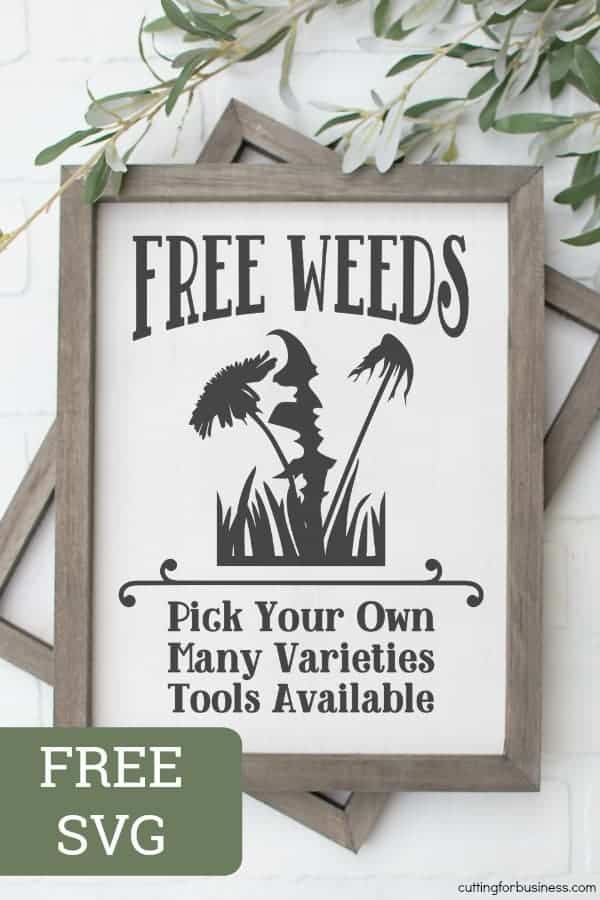 Free Weeds Garden SVG Cut File for Silhouette Portrait or Cameo and Cricut Explore or Maker - by cuttingforbusiness.com