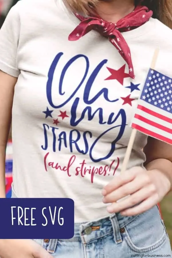 Free 'Oh My Stars and Stripes' SVG Cut File for Silhouette Portrait and Cameo or Cricut Explore and Maker - July 4, Memorial, Labor Day - by cuttingforbusiness.com