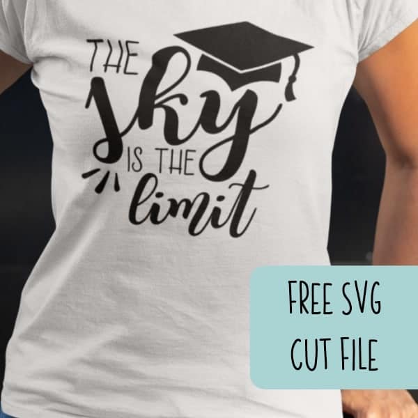 Free 'The Sky is the Limit' Senior Graduation SVG Cut File for Silhouette Portrait or Cameo and Cricut Explore or Maker - by cuttingforbusiness.com