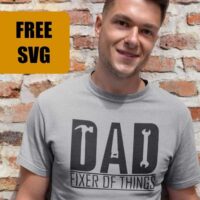 Free 'Dad - Fixer of Things' SVG cut file for Silhouette Portrait or Cameo and Cricut Explore or Maker - by cuttingforbusiness.com