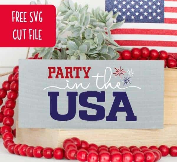 Free Patriotic 'Party in the USA' SVG Cut File for Silhouette Portrait or Cameo and Cricut Explore or Maker - by cuttingforbusiness.com