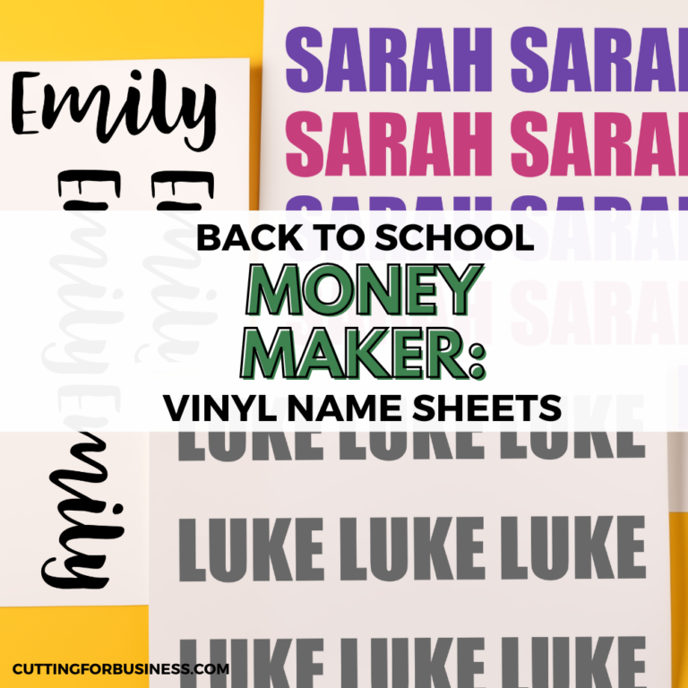 Back to School Money Maker: Vinyl Name Decal Sheets