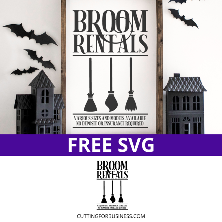 Free Broom Rentals SVG for Halloween