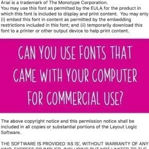 Can You Use Fonts that Came with Your Computer for Commercial Use? A good read for Silhouette Portrait or Cameo and Cricut Explore or Maker crafters - by cuttingforbusiness.com