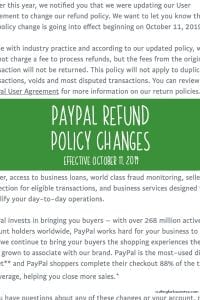 Paypal Changes: Refund Policy - Effective October 11, 2019 - A must read for Silhouette and Cricut small business owners - by cuttingforbusiness.com