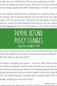 Paypal Changes: Refund Policy - Effective October 11, 2019 - A must read for Silhouette and Cricut small business owners - by cuttingforbusiness.com