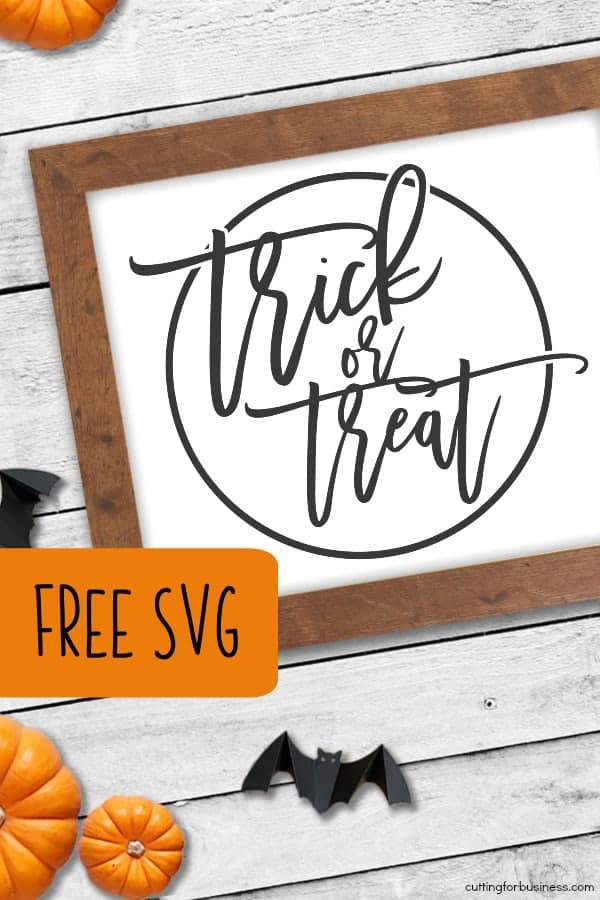 Free Commercial Use 'Trick or Treat' Halloween SVG for Silhouette Portrait or Cameo and Cricut Explore or Maker - by cuttingforbusiness.com