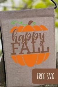 Free 'Happy Fall' Pumpkin Autumn SVG for Silhouette Portrait or Cameo and Cricut Explore or Maker - by cuttingforbusiness.com