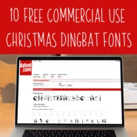 10 Free Commercial Use Christmas Dingbat Fonts for Silhouette and Cricut Craft Business Owners - Portrait, Cameo, Curio, Mint, Explore, Maker, Joy - by cuttingforbusiness.com.