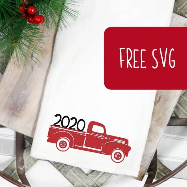 Free 2020 Vintage Red Truck SVG for Silhouette Cameo and Portrait or Cricut Explore or Maker - by cuttingforbusiness.com