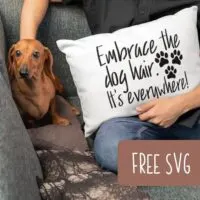 Free 'Embrace the Dog Hair. It's Everywhere!' Pet SVG Cut File for Silhouette Portrait or Cameo and Cricut Explore or Maker - by cuttingforbusiness.com