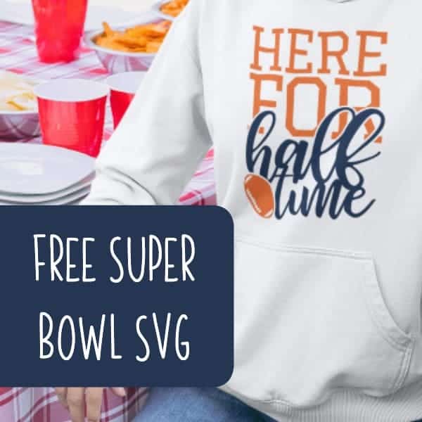 Free 'Here for Halftime' Super Bowl Football SVG Cut File for Silhouette Portrait or Cameo and Cricut Explore or Maker - by cuttingforbusiness.com