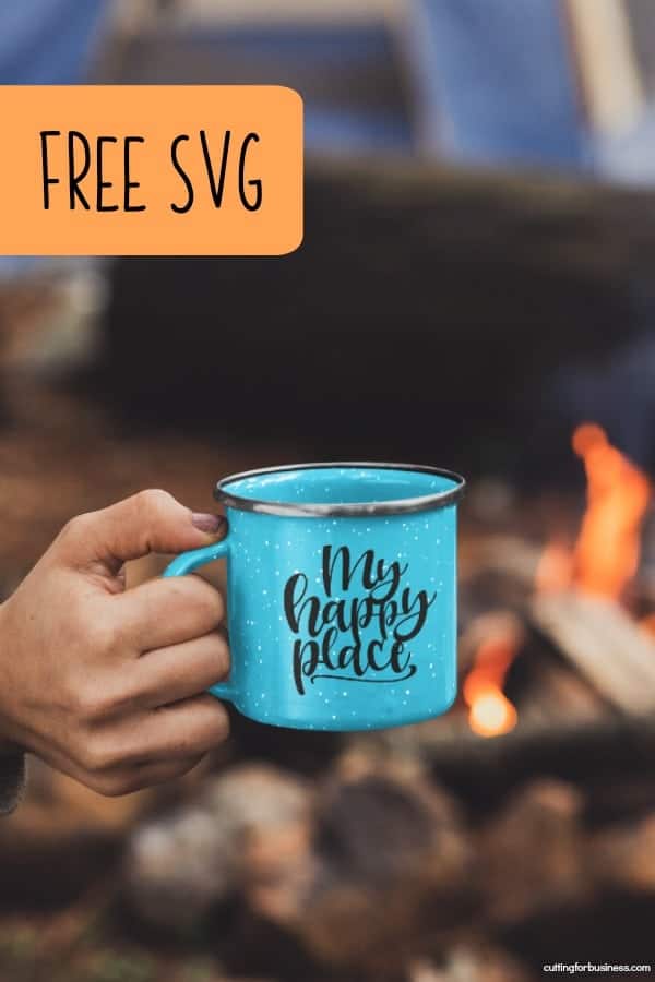 Free 'My Happy Place' SVG Cut File for Silhouette Portrait or Cameo and Cricut Explore or Maker - by cuttingforbusiness.com