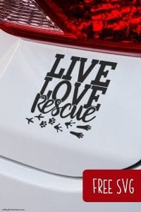 Free 'Live Love Rescue' Dog Cat Rabbit Lizard Pet SVG Cut File for Silhouette Portrait or Cameo and Cricut Explore or Maker - by cuttingforbusiness.com
