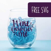 Free 'Wine Inspires Me' SVG Cut File for Silhouette Portrait or Cameo and Cricut Explore or Maker - by cuttingforbusiness.com