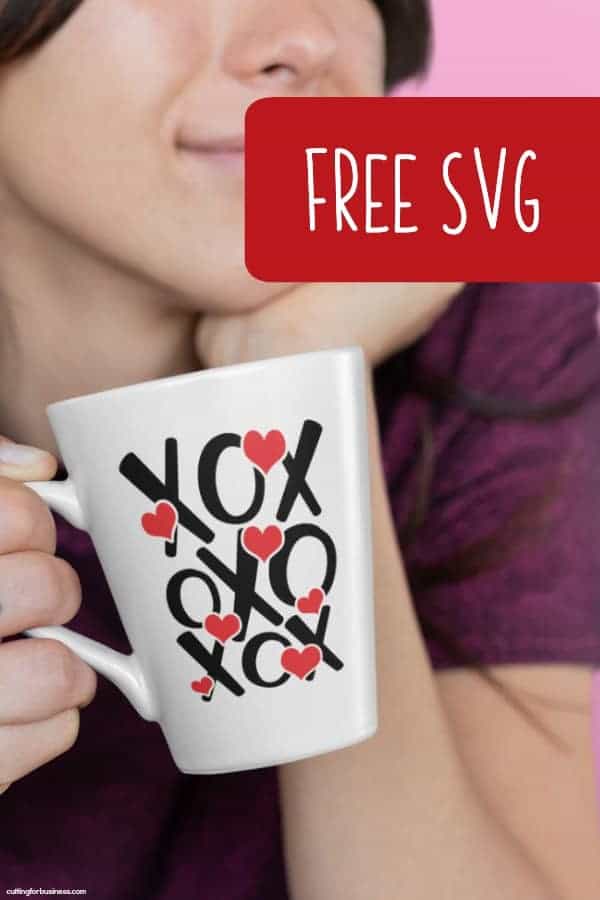 Free Valentine's Day XOXO Heart SVG for Silhouette Portrait or Cameo and Cricut Explore or Maker - by cuttingforbusiness.com