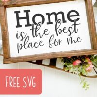 Free 'Home is the Best Place for Me' SVG Cut File for Silhouette Portrait or Cameo and Cricut Explore, Maker, or Joy - by cuttingforbusiness.com.