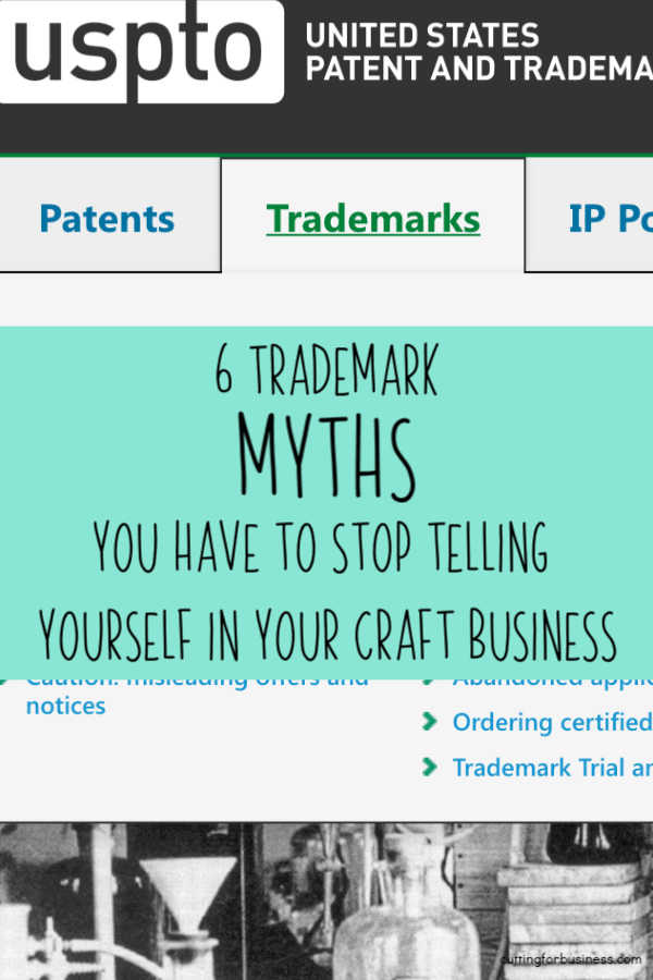 Trademark myths that small business crafters have to understand - by cuttingforbusiness.com