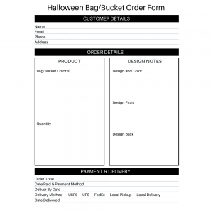 Halloween Bag/Bucket Order Form - cuttingforbusiness.com