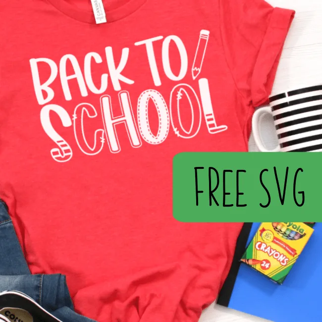 Free Commercial Use Back to School SVG Cut File for Silhouette Portrait or Cameo and Cricut Explore, Maker, and Joy - by cuttingforbusiness.com