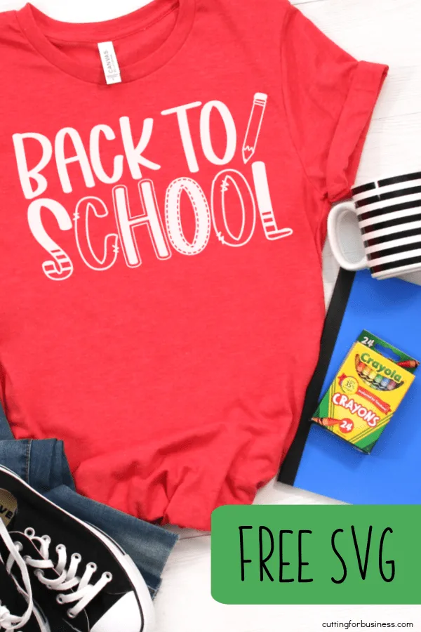 Free Commercial Use Back to School SVG Cut File for Silhouette Portrait or Cameo and Cricut Explore, Maker, and Joy - by cuttingforbusiness.com