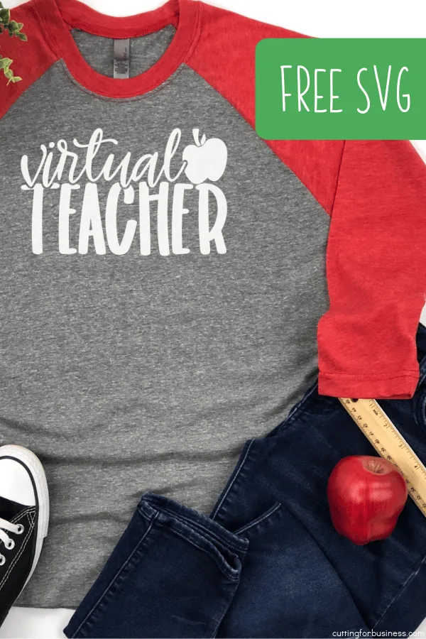 Free Commercial Use Virtual Teacher and Back to School SVG Cut File for Silhouette Portrait or Cameo and Cricut Explore, Maker, and Joy - by cuttingforbusiness.com