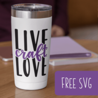Free Commercial Use Live Love Craft SVG Cut File for Silhouette Portrait or Cameo and Cricut Explore or Maker or Joy - by cuttingforbusiness.com