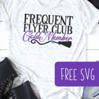 Free Halloween Frequent Flyer Club SVG for Silhouette or Cricut (Portrait, Cameo, Curio, Mint, Explore, Maker, Joy) - by cuttingforbusiness.com.