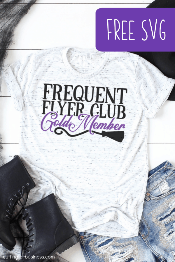 Free Halloween Frequent Flyer Club SVG for Silhouette or Cricut (Portrait, Cameo, Curio, Mint, Explore, Maker, Joy) - by cuttingforbusiness.com.