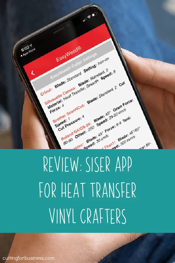 Review: Siser App for Heat Transfer Vinyl Crafters - HTV - Silhouette Portrait, Cameo, Curio, Cricut Explore, Maker, Joy - by cuttingforbusiness.com.