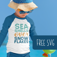 Free 'Seashells Over Snowflakes' SVG Cut File for Silhouette or Cricut (Portrait, Cameo, Curio, Mint, Explore, Maker, Joy) - by cuttingforbusiness.com.