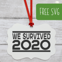 Free SVG 'We Survived 2020' Pandemic Cut File for Silhouette or Cricut (Portrait, Cameo, Curio or Explore, Maker, Joy) - by cuttingforbusiness.com.