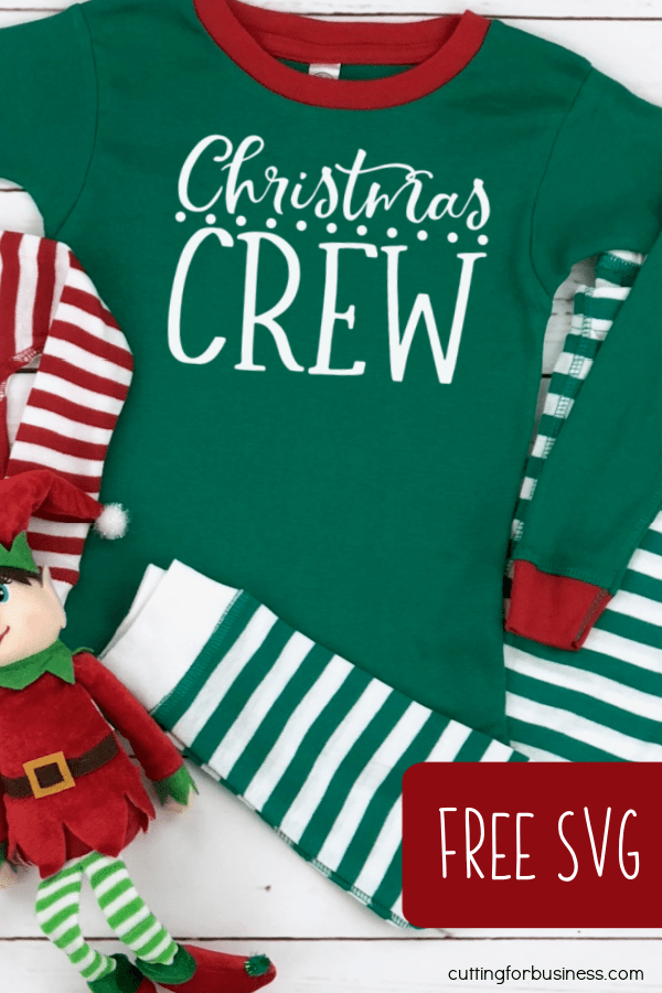 Free SVG 'Christmas Crew' Holiday Cut File for Silhouette or Cricut (Portrait, Cameo, Curio or Explore, Maker, Joy) - by cuttingforbusiness.com.