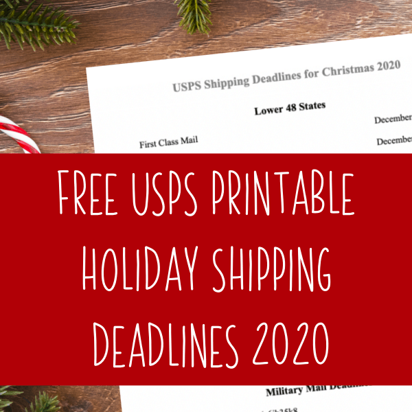 Free Printable: USPS Christmas Holiday Shipping Deadlines 2020 for Etsy Shops and Small Craft Business Owners - by cuttingforbusiness.com.
