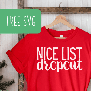 Free SVG 'Nice List Dropout' Holiday - Christmas - Naughty Cut File for Silhouette or Cricut (Portrait, Cameo, Curio or Explore, Maker, Joy) - by cuttingforbusiness.com.