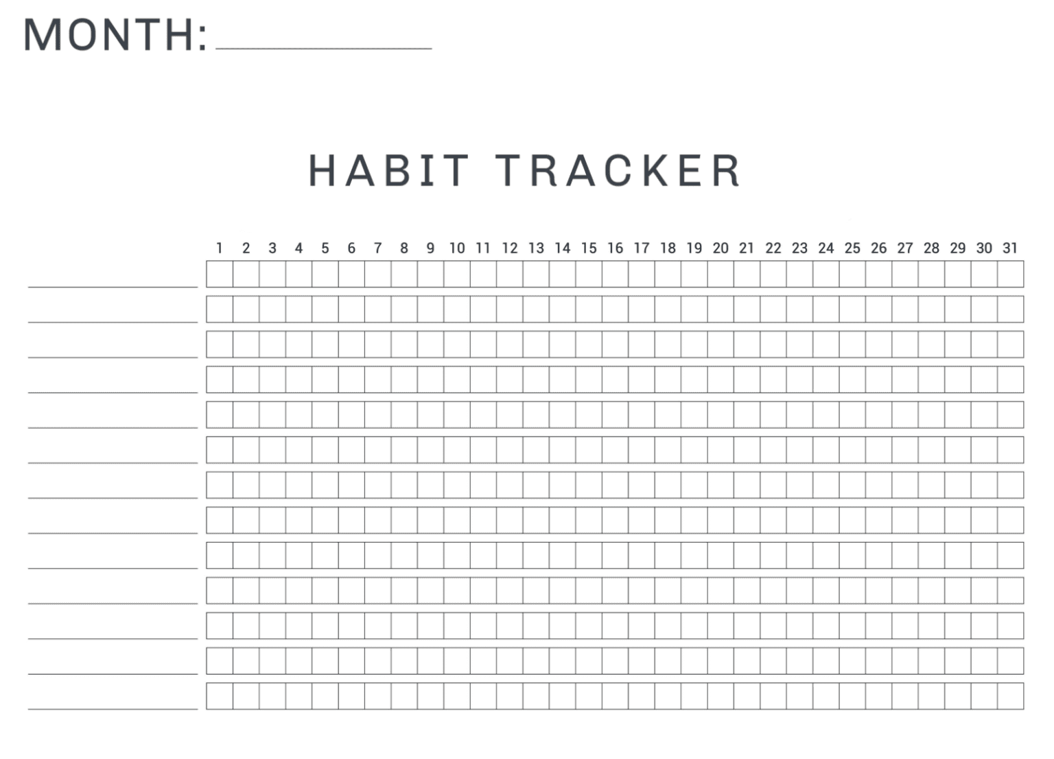 Printable Habit Tracker - Cutting for Business