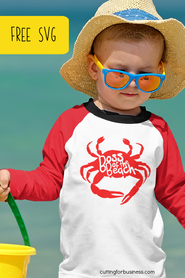Free SVG 'Boss of the Beach Crab' - Summer Vacation - Silhouette and Cricut - Cameo, Curio, Mint, Portrait, Explore, Maker, Joy - cuttingforbusiness.com.