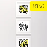 Free SVG 'Lemon' Set - Lemons Add Zest to Life - Don't be Sour - Each Day is a Fresh Start - Squeeze the Day - Silhouette & Cricut - Portrait, Cameo, Curio, Mint, Explore, Maker, Joy - by cuttingforbusiness.com.