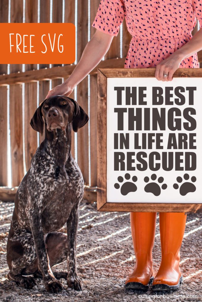 Free dog rescue SVG for Silhouette or Cricut (Portrait, Cameo, Curio, Mint, Explore, Maker, Joy) - by cuttingforbusiness.com.