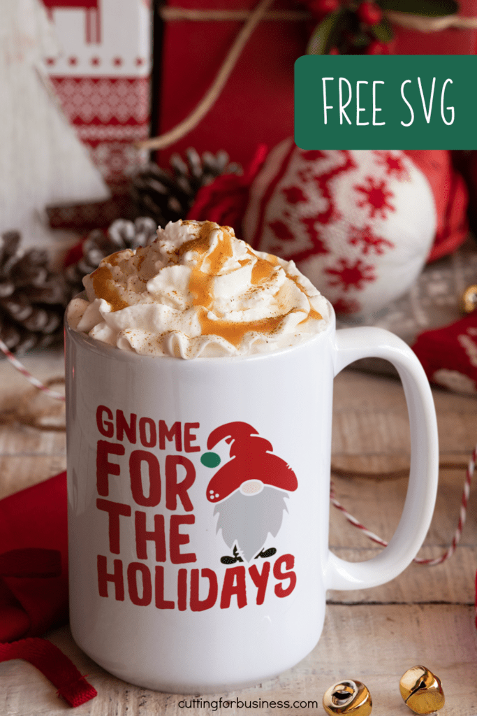 Free Christmas Gnome SVG Cut File for Silhouette or Cricut - Explore, Maker, Joy, Cameo, Curio, Mint - Holidays - by cuttingforbusiness.com.