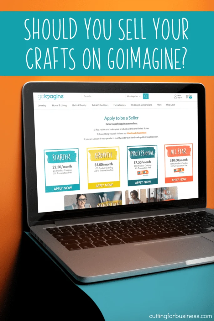 Information about selling crafts on Goimagine - a marketplace similar to Etsy for crafters and makers - by cuttingforbusiness.com.