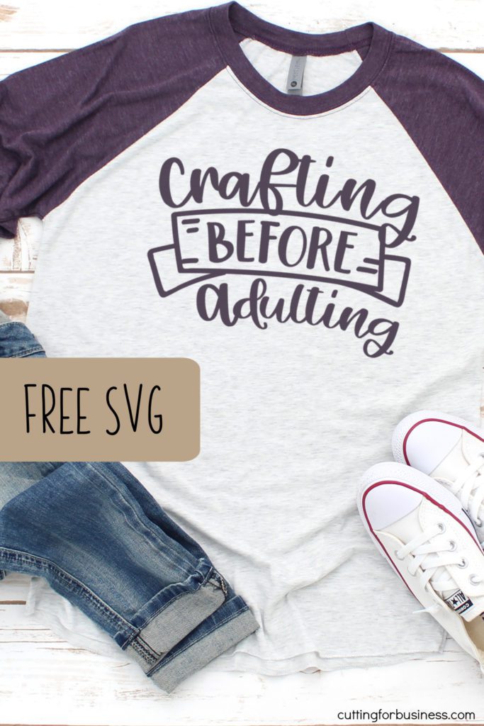 Free, commercial use Crafting Before Adulting SVG cut file for Silhouette and Cricut. Includes Portrait, Cameo, Curio, Mint, Explore, Maker, and Joy.