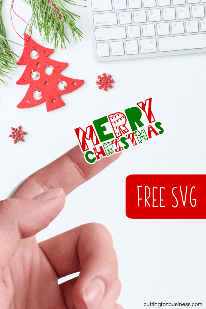 Free commercial use Merry Christmas stickers for use with Silhouette or Cricut. Includes Portrait, Cameo, Curio, Mint, Explore, Maker, and Joy.