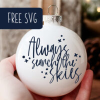 Free Always Search the Skies SVG cut file for Silhouette and Cricut. Christmas and Santa. By cuttingforbusiness.com.