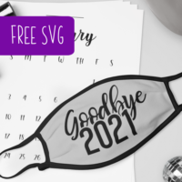 Free Goodbye 2021 SVG cut file for Silhouette or Cricut. Including Portrait, Cameo, Curio, Mint, Explore, and Maker - by cuttingforbusiness.com.