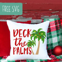 Free Deck the Palms SVG cut file for Silhouette or Cricut. Perfect for Christmas themed tropical decor. By cuttingforbusiness.com.