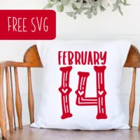 Free Valentine's Day SVG February 14th Date - Perfect for Silhouette and Cricut Crafters - by cuttingforbusiness.com.