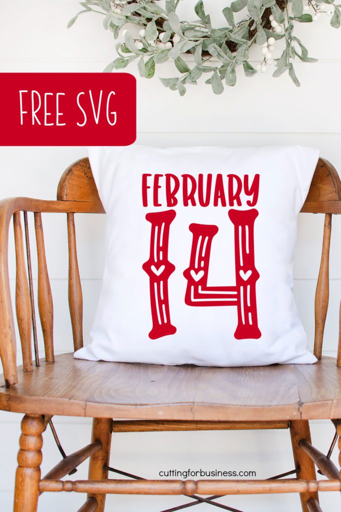 Free Valentine's Day SVG February 14th Date - Perfect for Silhouette and Cricut Crafters - by cuttingforbusiness.com.